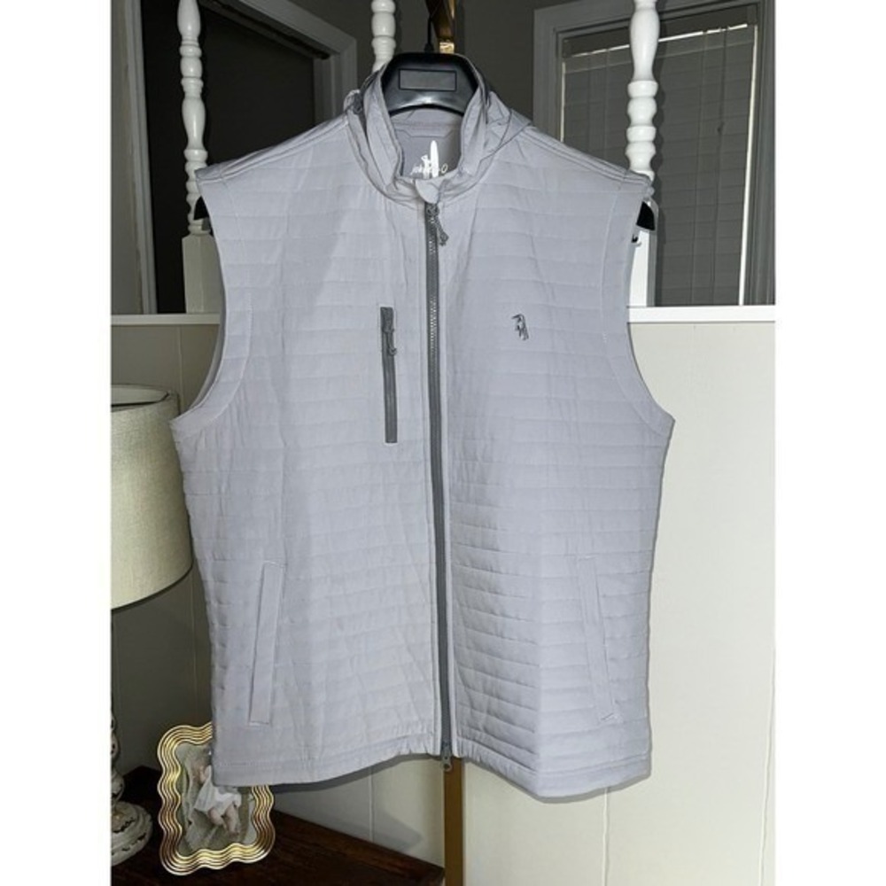 Johnnie-O Crosswind Quilted Vest with Packable Hoodie and Double Zipper